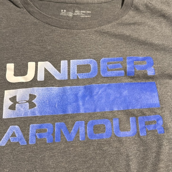 Under Armour, gray and blue T-shirt size XXL - Picture 2 of 4